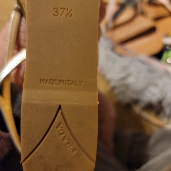 PRADA  Metallic Leather and Cork Platform Sandal - Picture 2 of 11